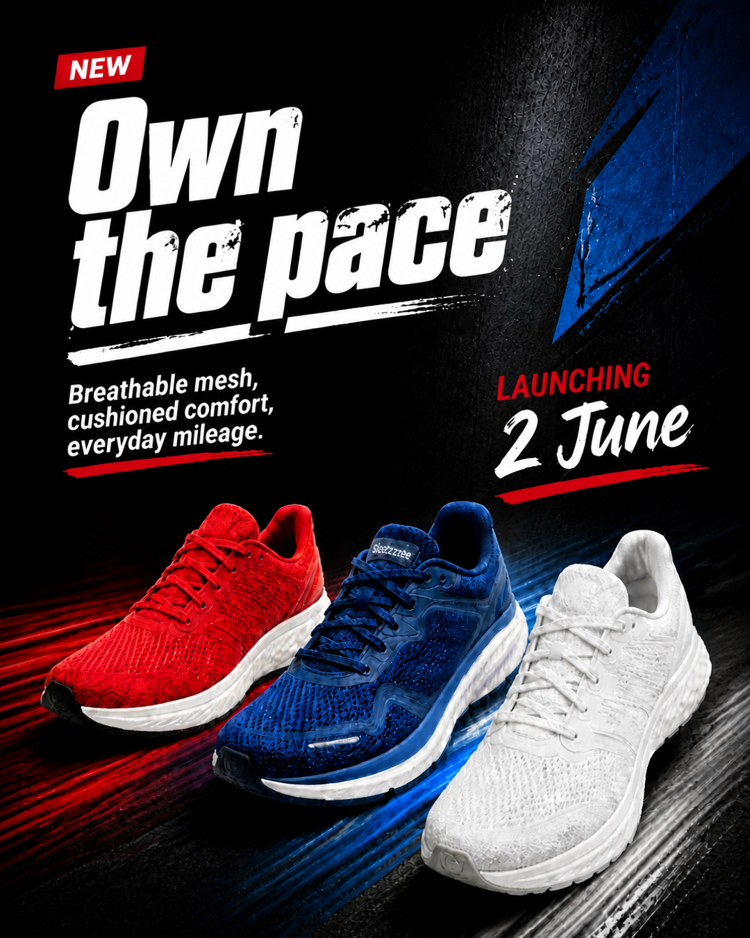 Sneaker drop creative transformed into a feed placement